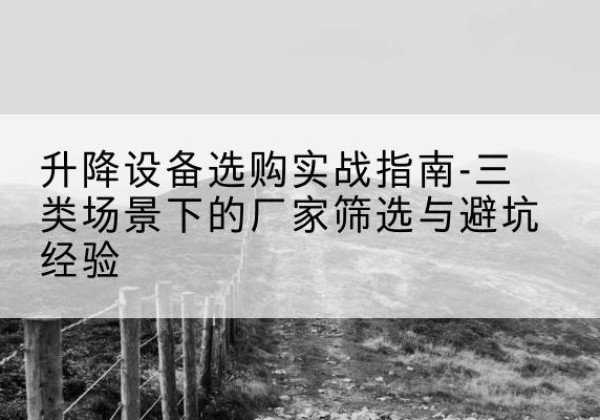 蓬莱移动式升降机厂家推荐-升降设备选购实战指南-三类场景下的厂家筛选与避坑经验